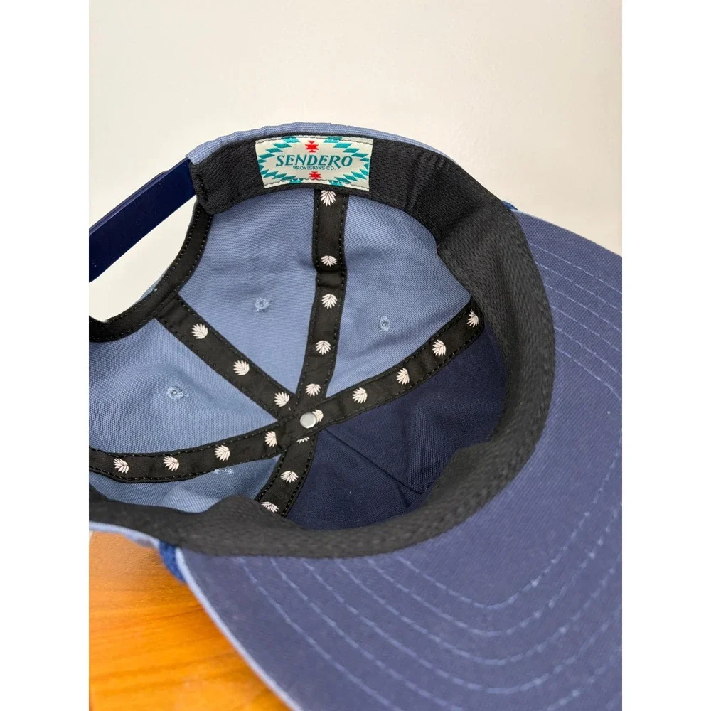 Sendero Provisions Co Patch Hat Mens Blue Canvas Moth Patch Rope Snapback Cap - Picture 5 of 5